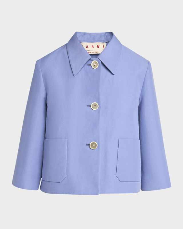 Short Three-Quarter Sleeve Cotton Jacket
